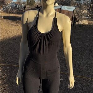 Warrior with designs Black Halter Jumpsuit bell bottoms